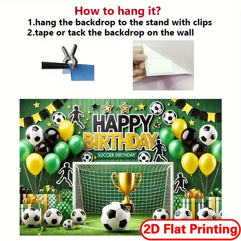2D Football Goal Birthday Backdrop for Boys' Sports Themed Celebrations