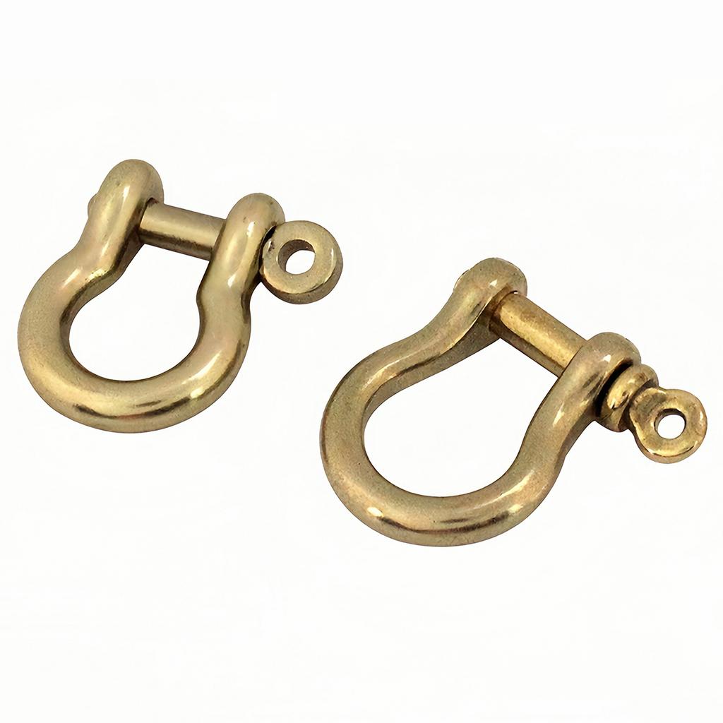Solid Brass Carabiner D Bow Shackle Key Ring Keychain Hook Screw Joint Connector Buckle Key Chain Jewelry Findings Accessories
