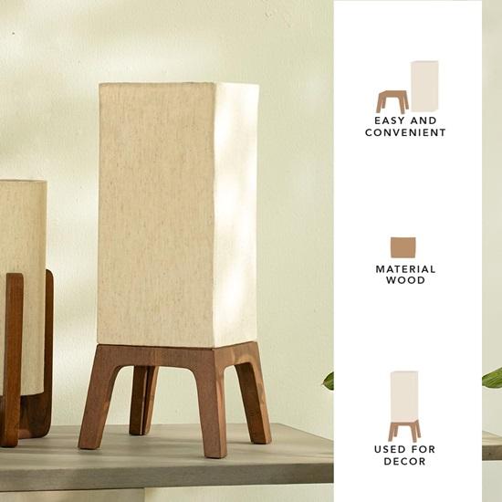 Wooden Table Lamp for Bedroom Bedside Lamp Eco- Friendly Table Lamp for Living Room Sustainable Home Décor Items Bedroom Décor