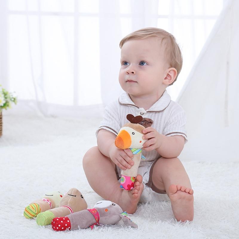 Baby Bed Animal Shaped Supplies Cotton Decoration with BB Call Interactive Toy Infant Gift for Baby Brain Train