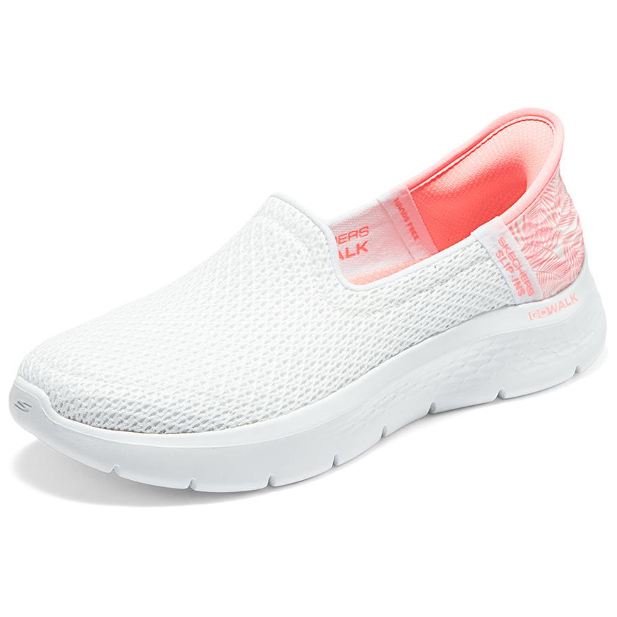 Skechers Go Walk Flex Comfortable Shock Absorbing Durable Low Top Casual Shoes Women sneaker White Pink 124829-WPK