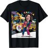 Socialdudtees Lustiges Kamala Harris mit Schulbus und Venn T-Shirt