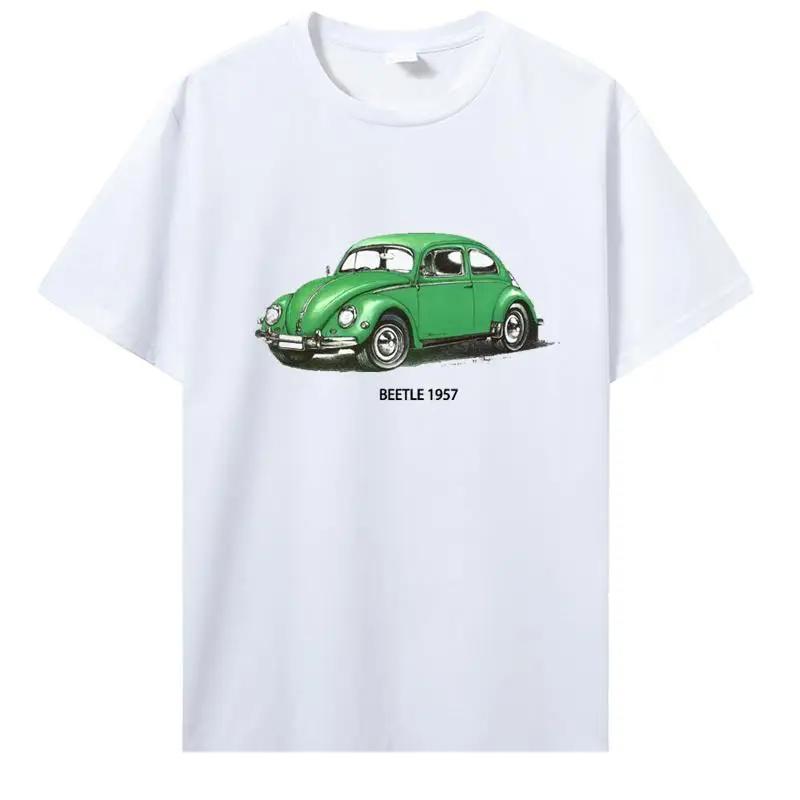 Classic Car Tops T Shirt Classic Car Pattern TShirt For Men Creative Graphic O-neck Custom Printed Cotton T-shirt 42819