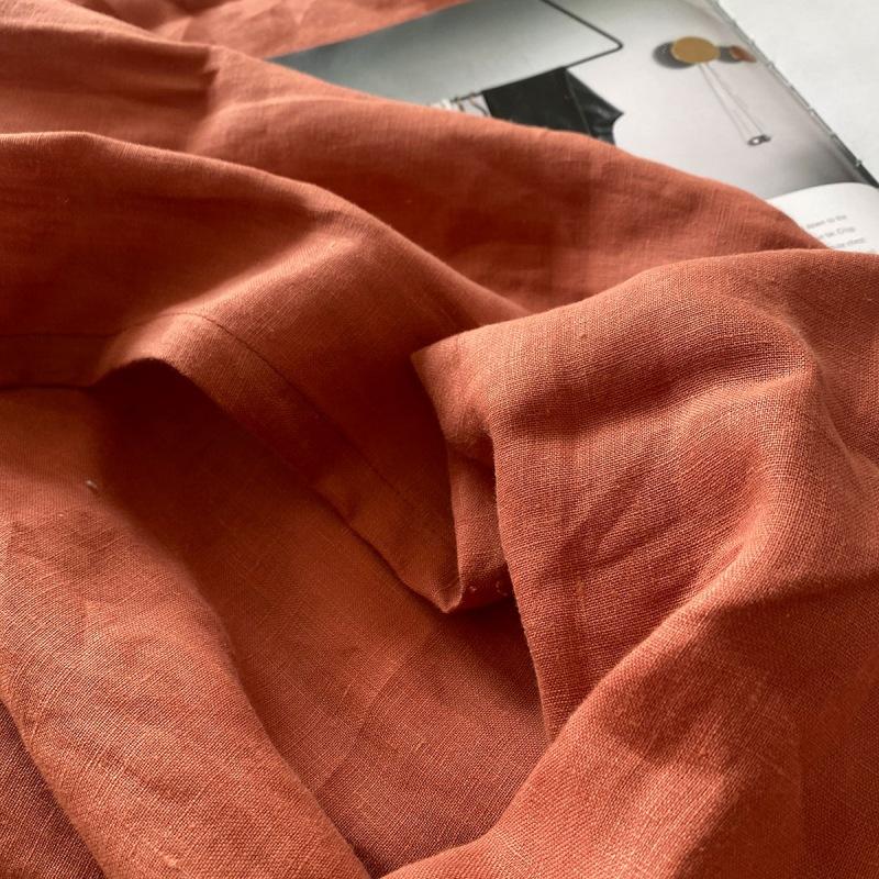 100% French Linen Round Tablecloth, Washable Natural Tablecloth for Dining, Outdoor, Weddings and Restaurants, Easter Decorative Diameter 90cm