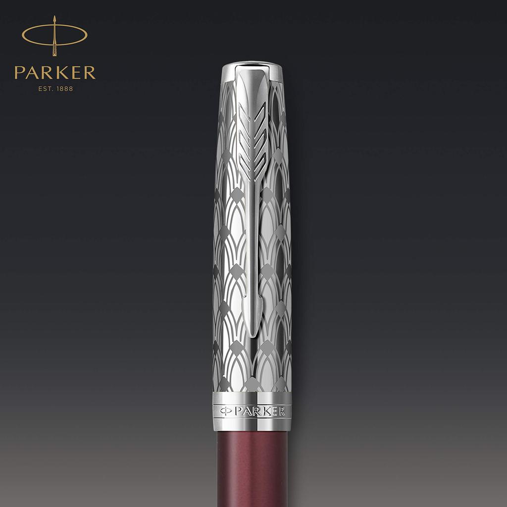 Parker Sonnet Premium Fountain Medium 18K Gold Metal Red CT Luxury Gift Idea Pen, Nib, & Nib, 2119781, Brand,
