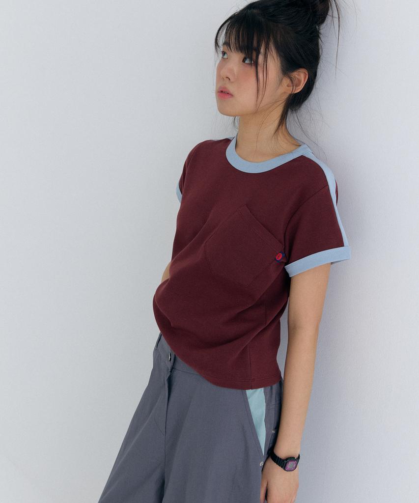Peulleoti Play Color Pocket T-Shirt In Wine