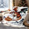 Charizard VS Blastoise Pattern Blanket for Home Decoration, Bed, Sofa, Car Travel, Camping, Suitable for All Seasons, Birthday Christmas Gift