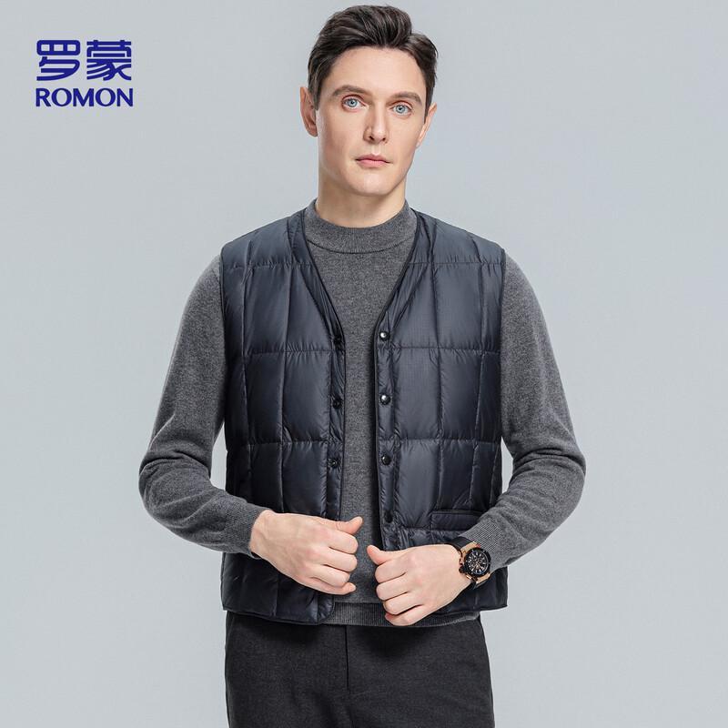 Romon Men's Casual V-Neck Down Vest