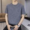 Men Wash Dyed Textured Short Sleeve T Shirt Crew Neck Loose Fit Casual Solid Tone Basic Top