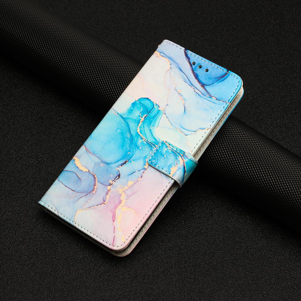 For Oppo Reno14 Pro 5G (China)/Oppo Reno14 Pro 5G (Global) Stand Case Marble Pattern PU Leather Wallet Phone Cover