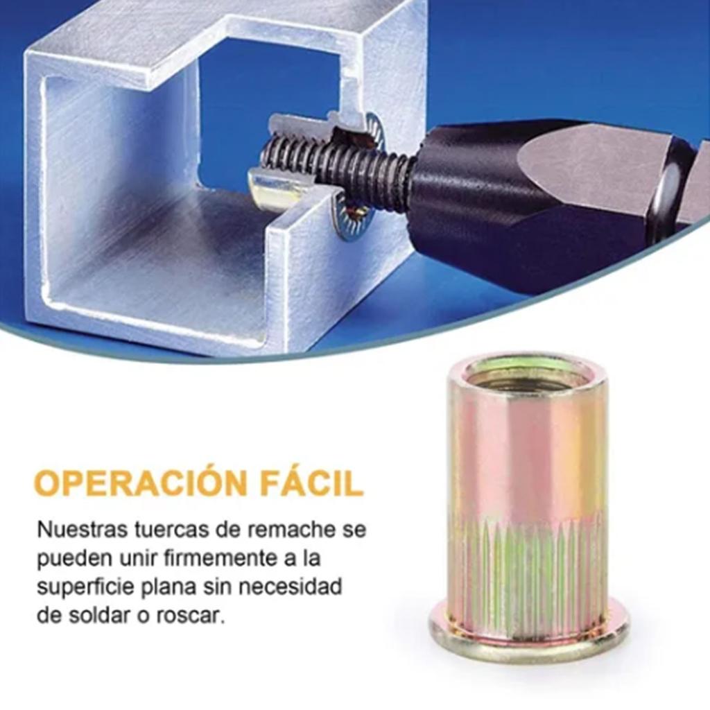 300 Stück Blindnietmuttern-Kit M3 M4 M5 M6 M8 M10 Farbe Verzinkt und Aluminium Flachkopf Gewindeeinsatzmuttern