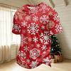 Men's Quick-Dry Round Neck Short Sleeve T-Shirt with Christmas Print for Holiday Party