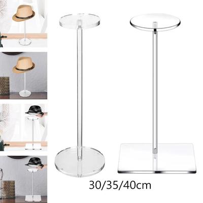 Nuovo Supporto Espositore per Cappelli 30/35/40cm Rack Espositore Trasparente Acrilico per Parrucche Staffa Rialzo per Cappelli per Esposizione Orologi Negozio di Cappelli Gioielli