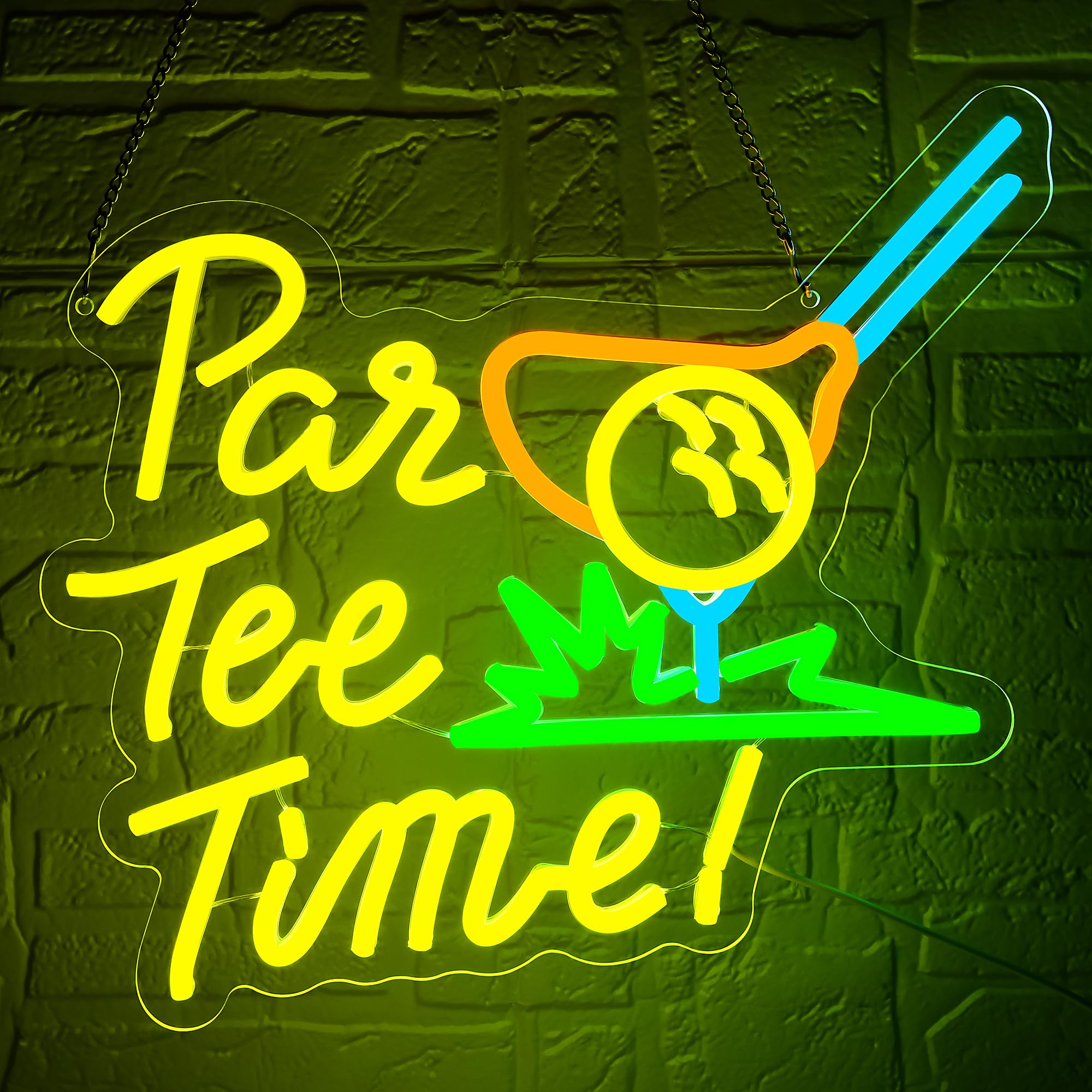 

Неоновая вывеска Par Tee Time для гольфа, светодиодная, с регулируемой яркостью, неоновые огни в виде мяча для гольфа для комнаты, вечеринки, клуба, офиса, мужской берлоги, окна, настенный декор