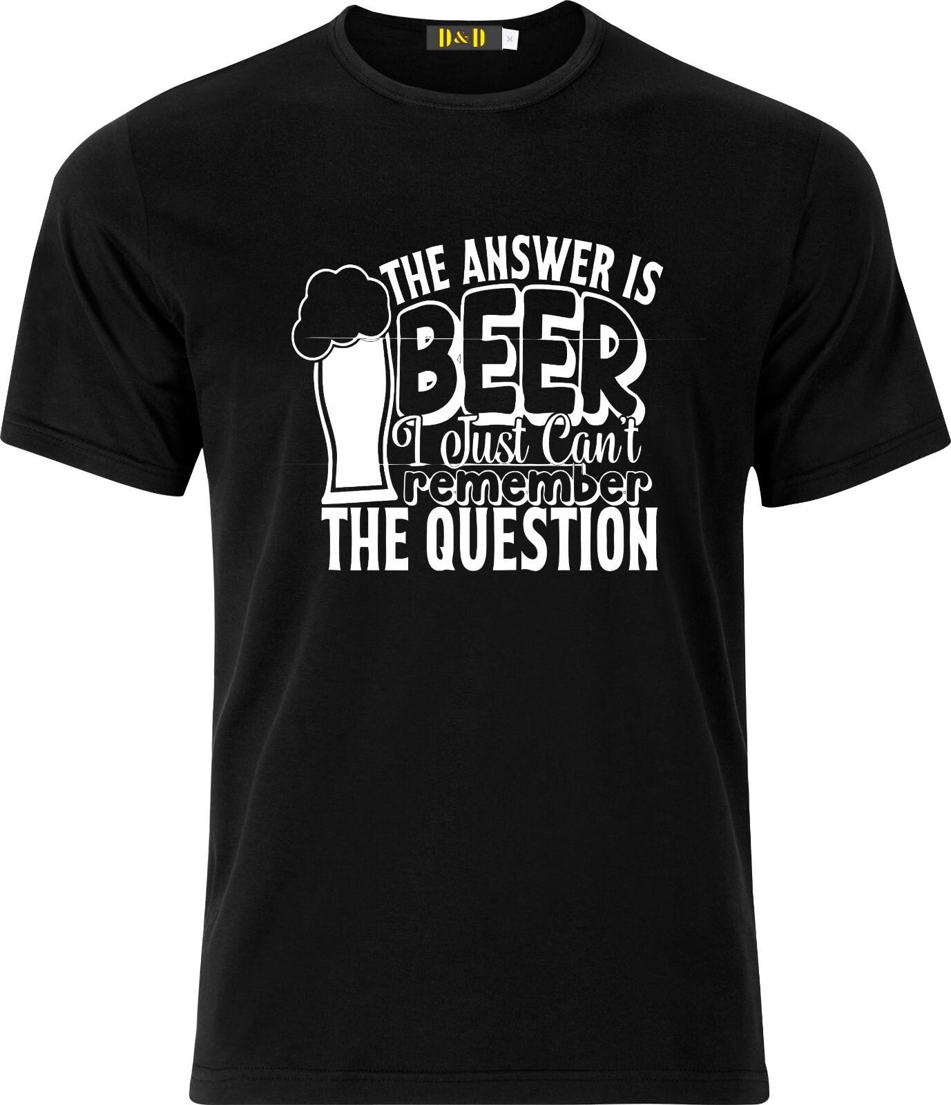 The Answer is BEER i just cant Remember the Question Funny Adult Xmas T Shirt Mens Womens Tees Top M