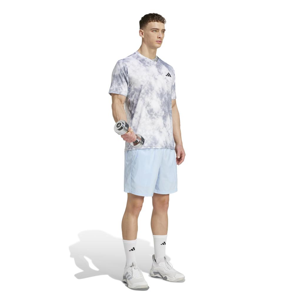 Adidas SEA AOP Short Sleeve Halo Silver Size 2L Men's T-Shirt, JUQ39, (JV7235),