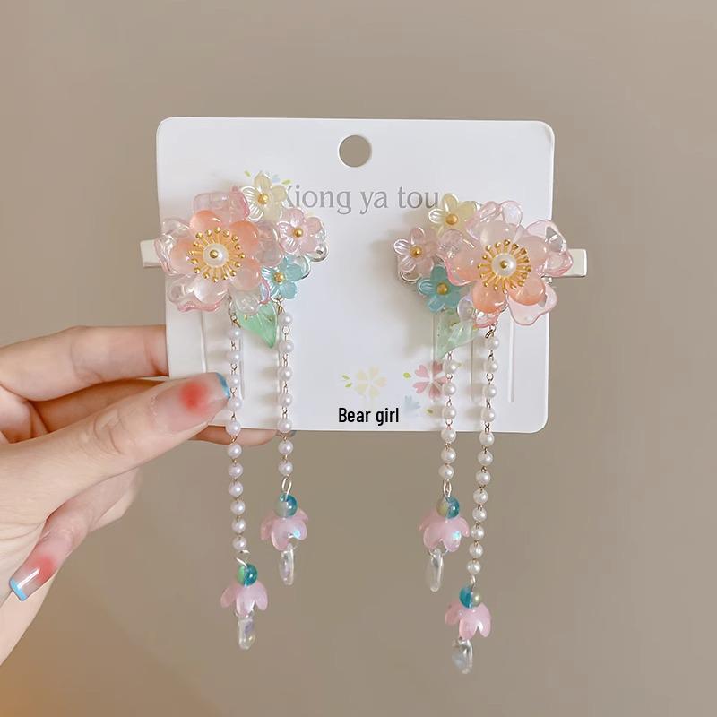 

Girls Hanfu Princess Tassel Hairpin - Ancient Chinese Style Hair Clip for Children