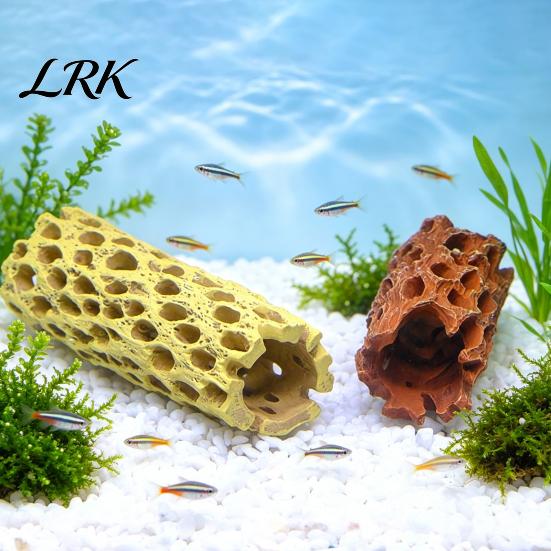 Betta Fish Rest Station Aquarium Shrimp Cave, Artificial Tree Trunk Hide, Tank Safe Cave Hideout, Realistic for Hiding And Resting Natural Style House