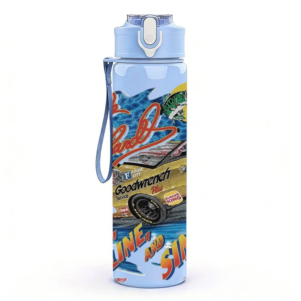 1PC Colorful Surf Ocean 750ml sports water bottle leakproof straw lid outdoor office home