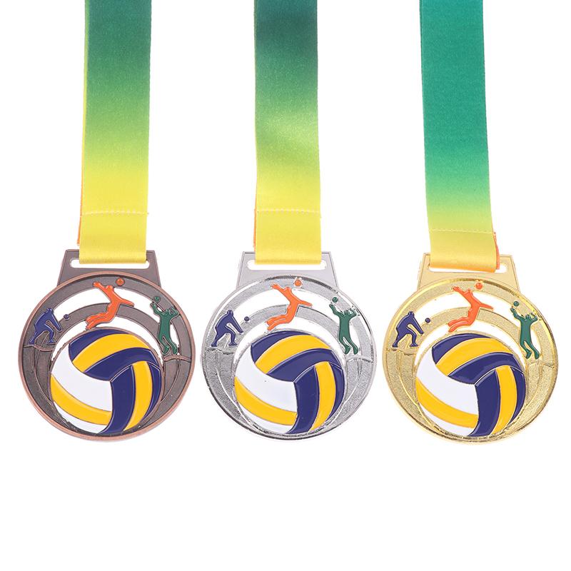 Winner Medal Kickball Medals Award With Neck Ribbon For Winner Reward Sports Metals Football Basketball Volleyball Prizes