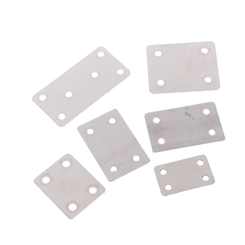 10Pcs Straight Four Hole Fixed Angle Bracket Stainless Steel Right Angle Bracket Furniture Fasteners Wood Shelves Cbinets