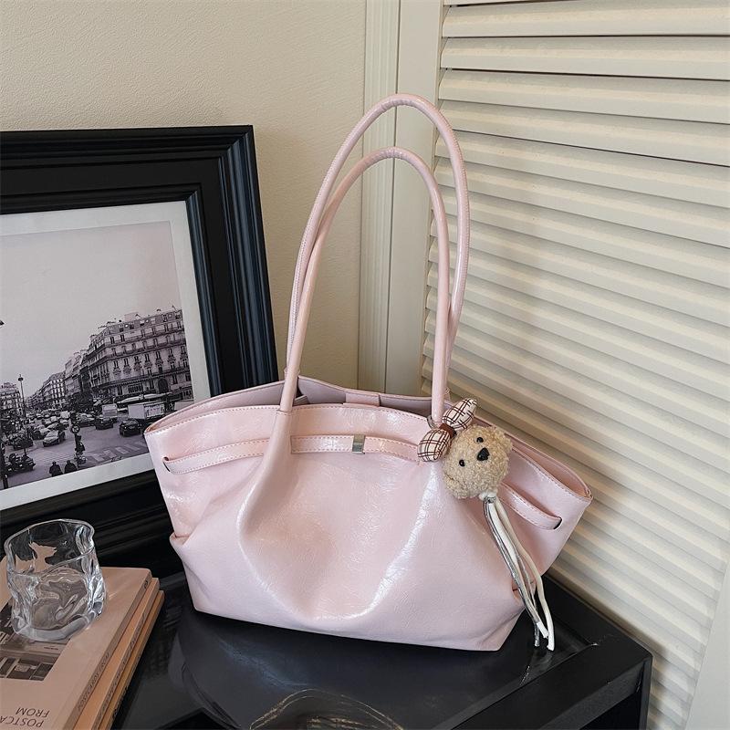 

Korean Retro Tote Bags for Women Trendy Fashiable and Versatile Commuting Shoulder Bags Large Capacity Simple Handbag