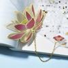 Flower Leaf Metal Bookmark Tassel Pendant Retro Stationery Reading Book Clip Student Gift School Office Supplies Pagination Mark