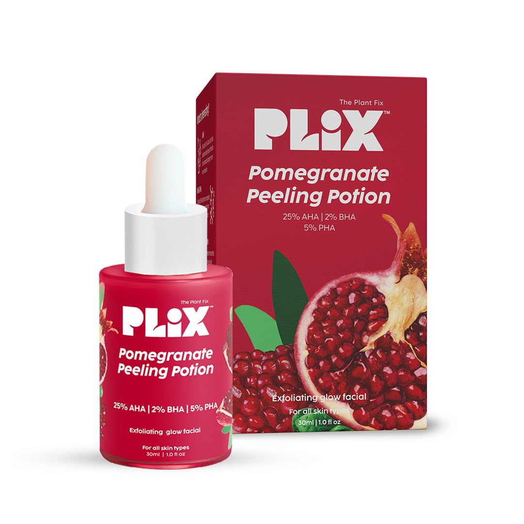 

Plix The Plant Fix 25% AHA 2% BHA 5% PHA Пілінгова Есенція З Гранатом Для Сяйва Рівного Тон В Домашніх Умовах Для Обличчя 30 мл