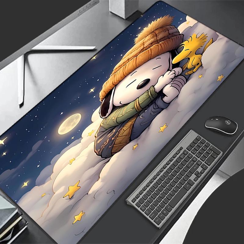 Happy Puppy Theme Premium Non-slip Mouse Pad with Stitched Edges,Durable Rubber Material,for Desktop & Gaming Great Gifts