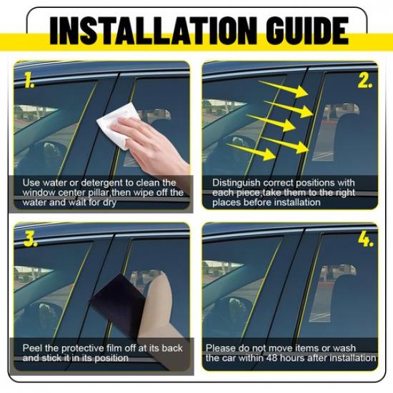 TrimBlack Plated Post Window Door Cover For Chevy Pillar Equinox 2018 -