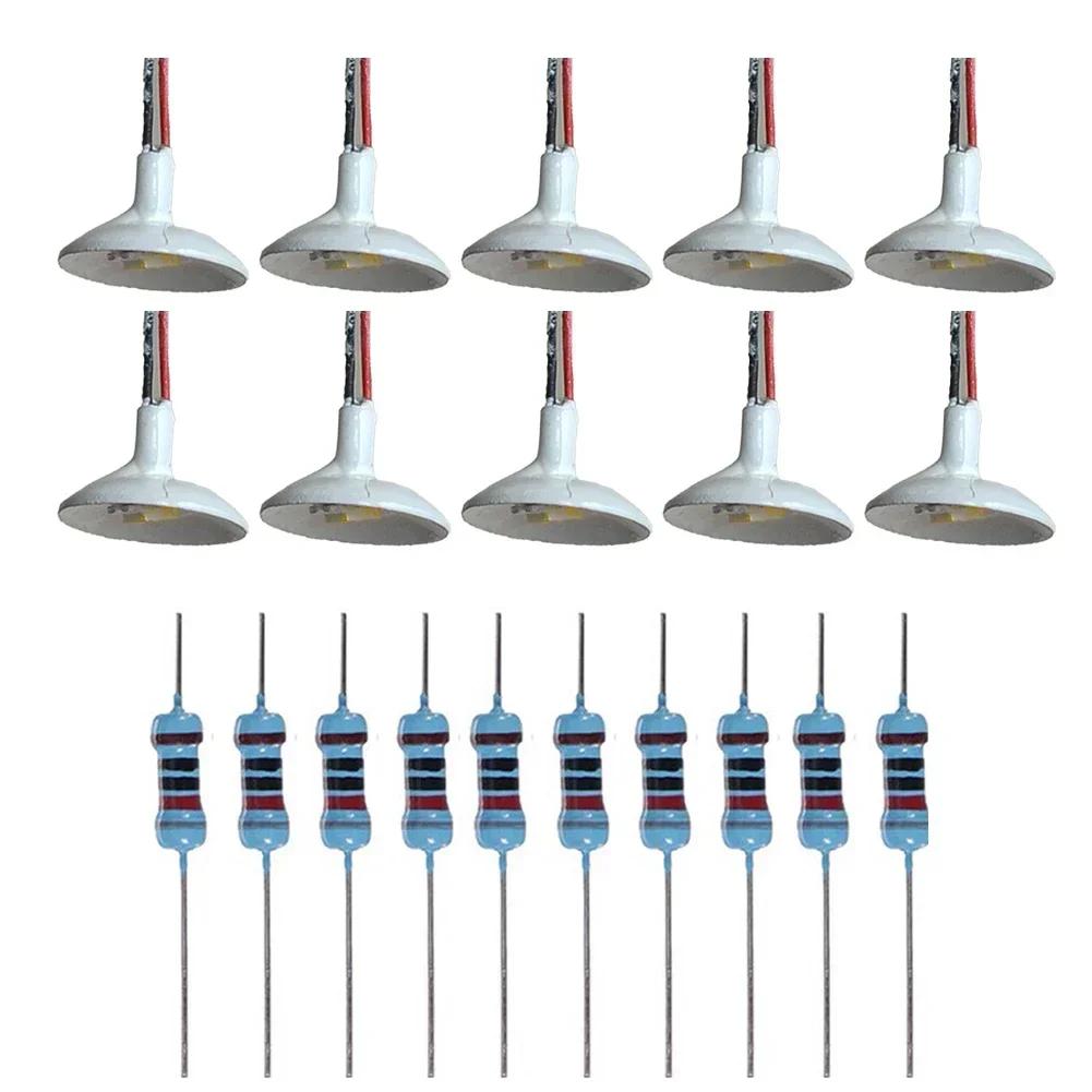10pcs OO/HO Scale Street Light Model Wall Lamp Posts Led Ceiling Lamps LED Street Light Sand Table Model Building Layout Supplie