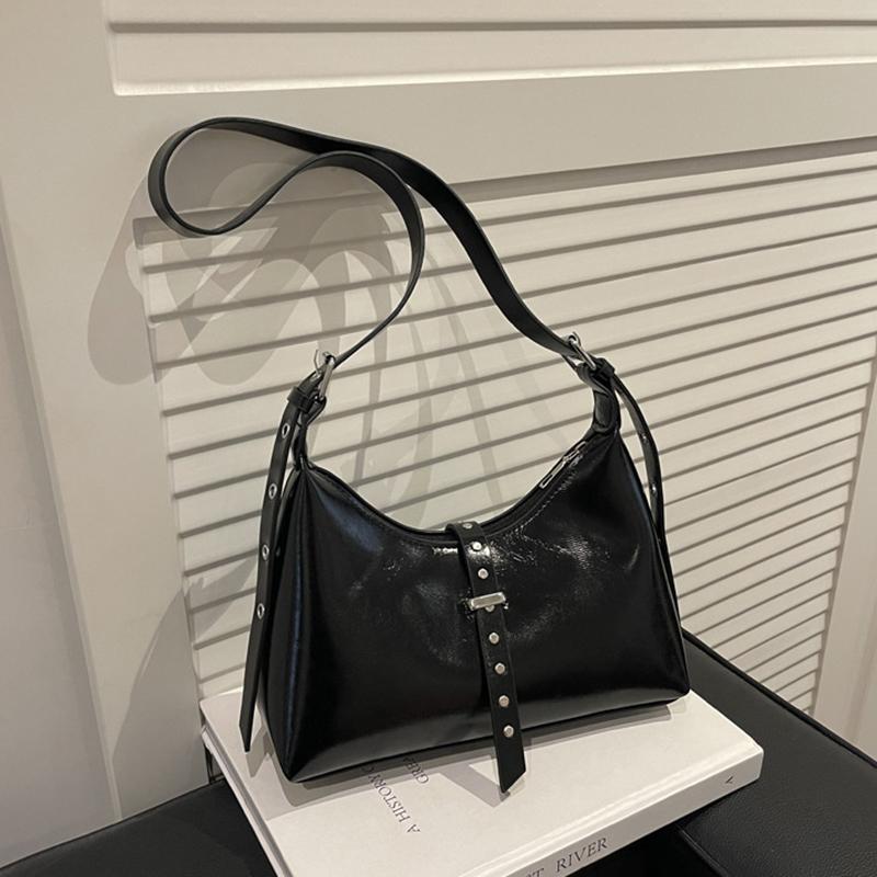 

Autumn Vintage PU Hobos Shoulder Bags for Women Versatile Belt Design Ladies Crossbody Bag Simple Solid Color Female Handbags CLE 25x10x18cm чёрный