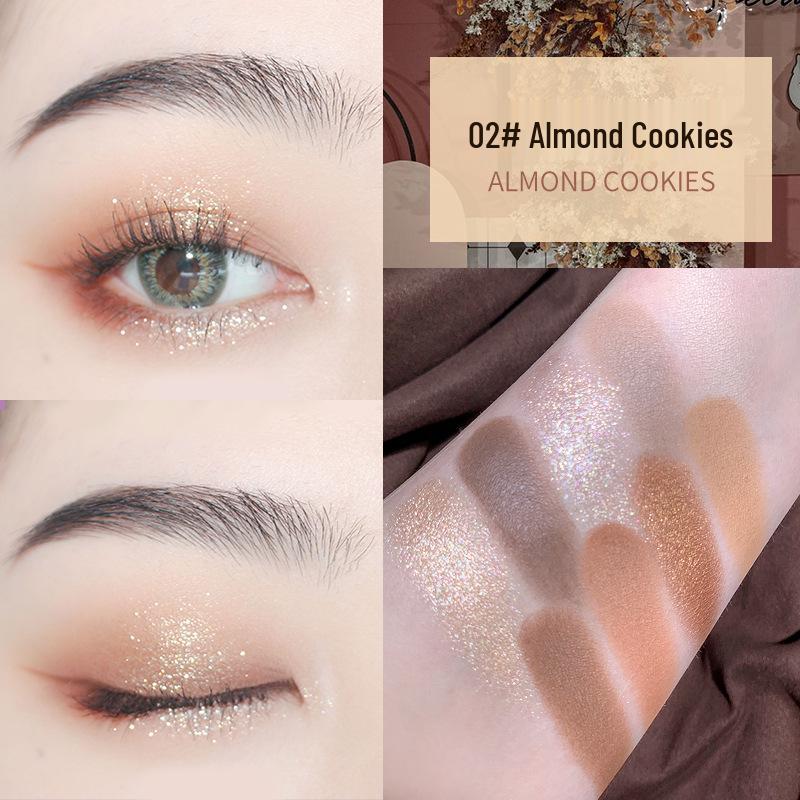 NOVO Nine-Color Earth Tones Eyeshadow Palette: Shimmer, Matte, Fine Glitter, Blendable, Student-Friendly.
