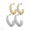Niche Trendy Gold-Plated Hollow Stainless Steel C-Shaped European and American Stud Earrings
