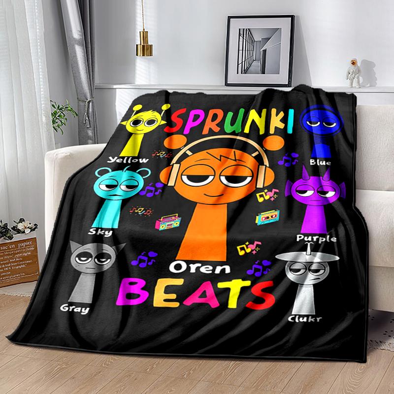 1pc Blanket Sprunki7 Print Design, Lightweight Blanket for Sofa, Bed- Soft &Warm, Gift for All Seasons like Christmas, Halloween