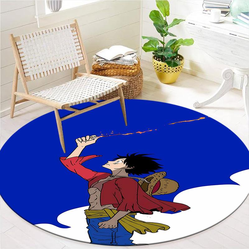 Monkey D Luffy Round Area Rug Carpet Rug For Living Room Bedroom Sofa Playroom Decor Nonslip Floor Mat