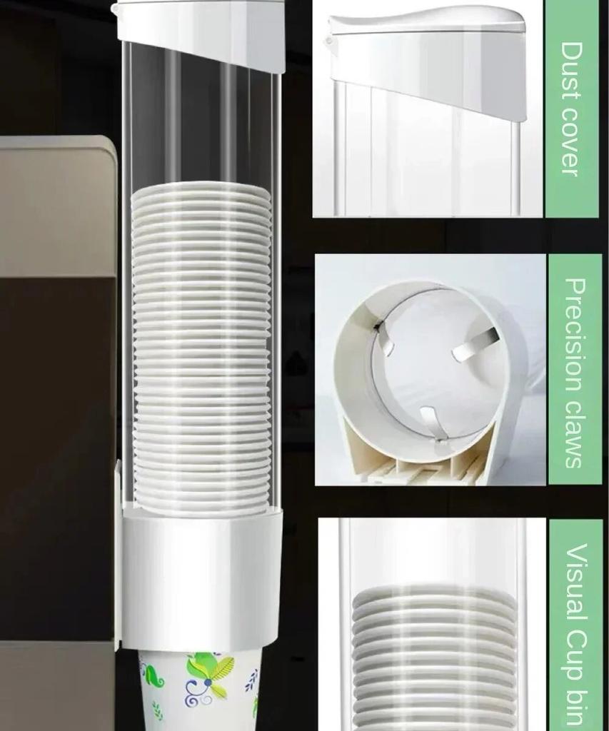 Disposable Paper Cup Dispenser Wall-mounted Plastic Water Dispenser Cup Holder Cup Container Paper Cup Frame Home Organizer