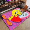 Custom Tweety Mat Personalized Name, Polyester Washable Indoor Entryway Rug, Gift for Christmas, Easter, Thanksgiving Day
