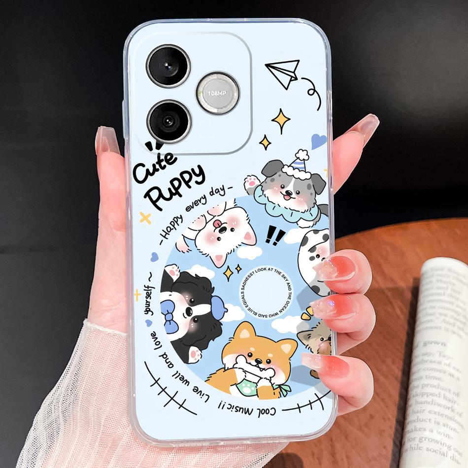 Phone Case For Honor 600 Lite 500 Smart 5G Cute Fish Bubble Phone Cover Soft Transparent Silicone Anti Slip Lightweight Funda