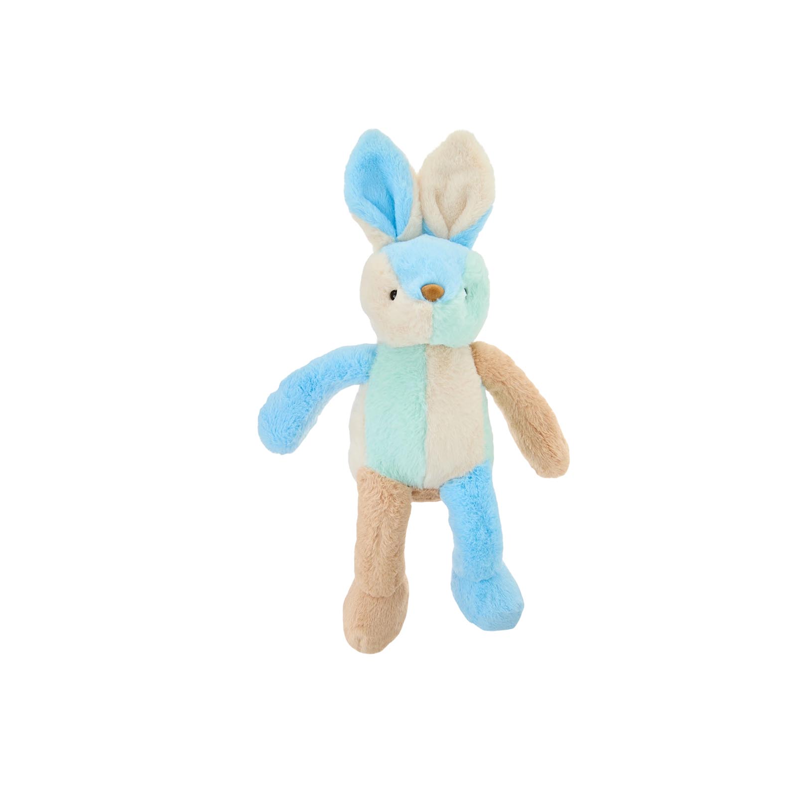 

Plush Soft Bunny Stuffed Animal Toy Multicolor Patchwork Design Lightweight Fabric Seam Construction Suitable for All Ages One Size