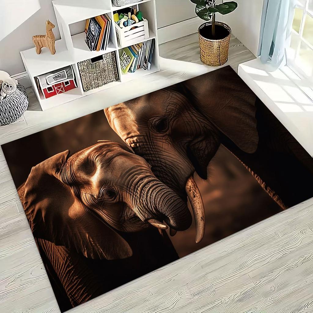 27 Stil Weisheit Elefant Cartoon Teppich für Schlafzimmer Wohnzimmer Sofa Zuhause Fußmatte Dekor,Große Kinder Spiel Anti-Rutsch Bodenmatte Geschenk