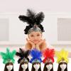 1 buc. Accesorii de cap cu pene Mardi Gras Paiete Accesorii de cap pentru festival Femei Elastic Cu strasuri Coafură Bandă de păr