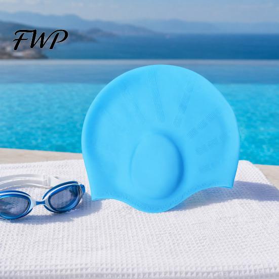 Comfortable Swim Cap Adults Silicone Swimming Cap, Waterproof Non-slip Elastic Pool Hat, Men Solid Color Women Ear Protection Bathing for Short