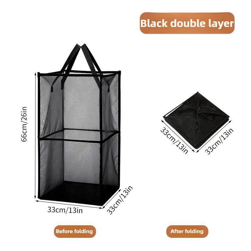 Large Foldable Square Mesh Laundry Hamper-Portable Dirty Clothes Basket with Handles,for Bathroom & Home Use Collapsible Laundry