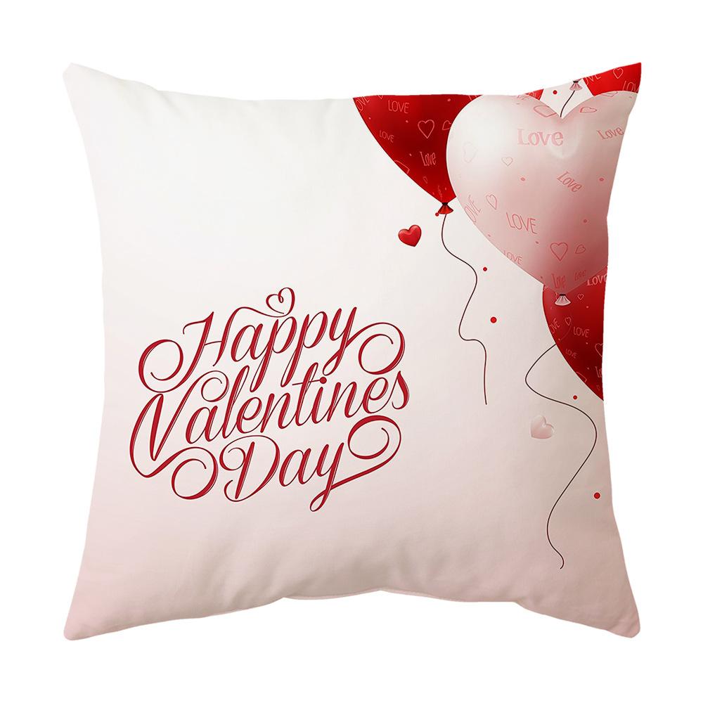 Pillow New Valentine's Day Pillow Case Pink Love Balloon Pillow Sofa Cushion Pillow Case