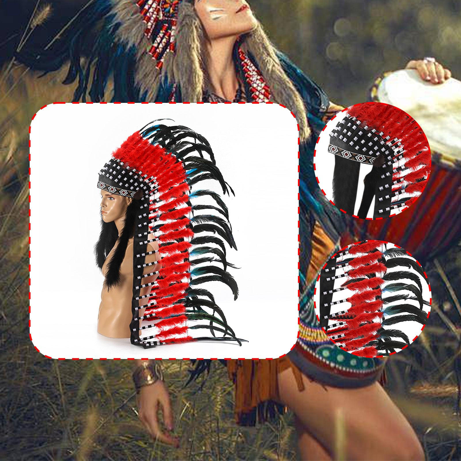 

Головной убор индейского вождя из искусственных перьев, домашний декор, поделки, декоративная повязка на голову для