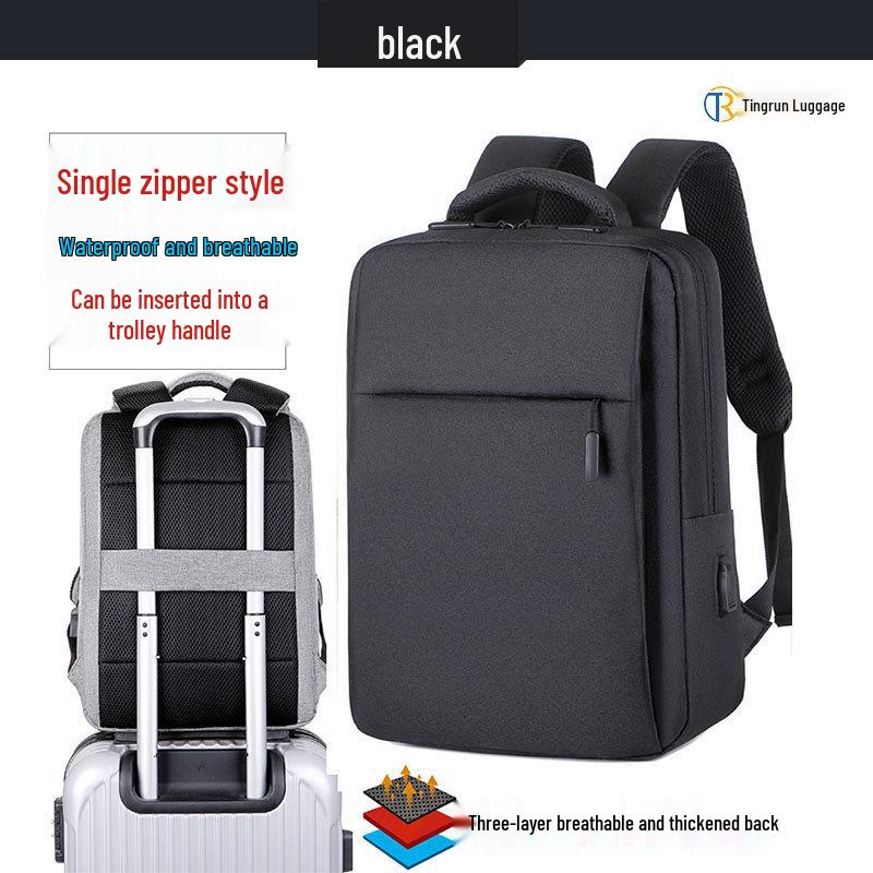 Cross-Border Business Computer Backpack with USB, 17.3" & 15.6" Sizes, Outdoor Use, Custom Logo Option