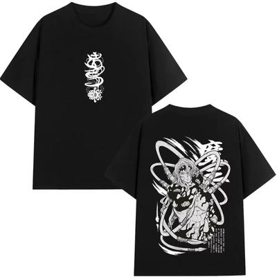 Anime Demon Slayer Kibutsuji Muzan Grafický Potisk Trička Pánské Dámské Kreslený Módní Oversized Tričko Pánské 100% Bavlna Trička