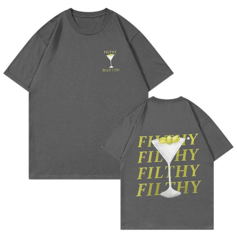 Filthy Martini Shirt Women Vintage Tops Introverted Book Club Retro T-Shirts Cute Aesthetic Booki
