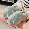 Women's Warm Cotton Slippers with Bow, Non-slip Indoor Shoes for Autumn/Winter